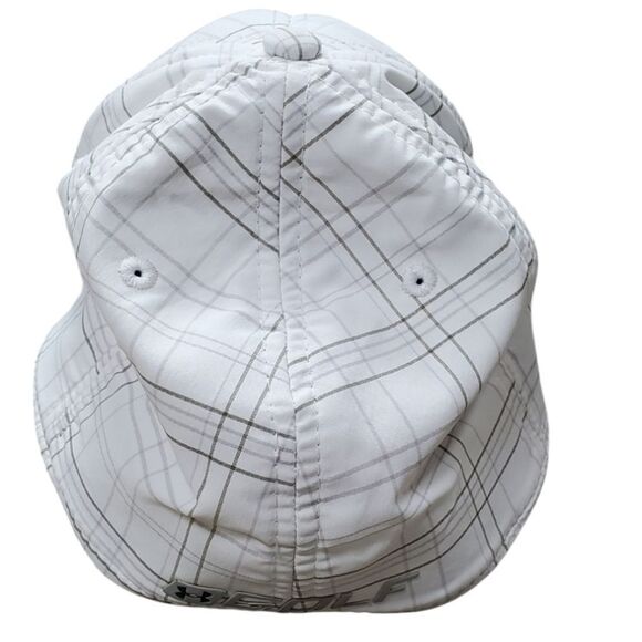 Under Armour White & Gray Plaid Golf Baseball Cap - Picture 2 of 5